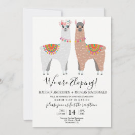 Invitación a recepción de Llama Elopement