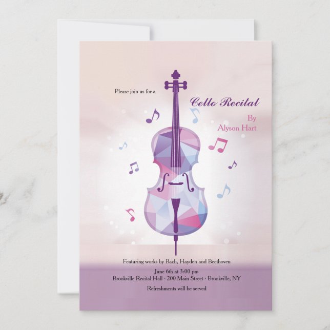 Invitación a Recital de Cello (Anverso)