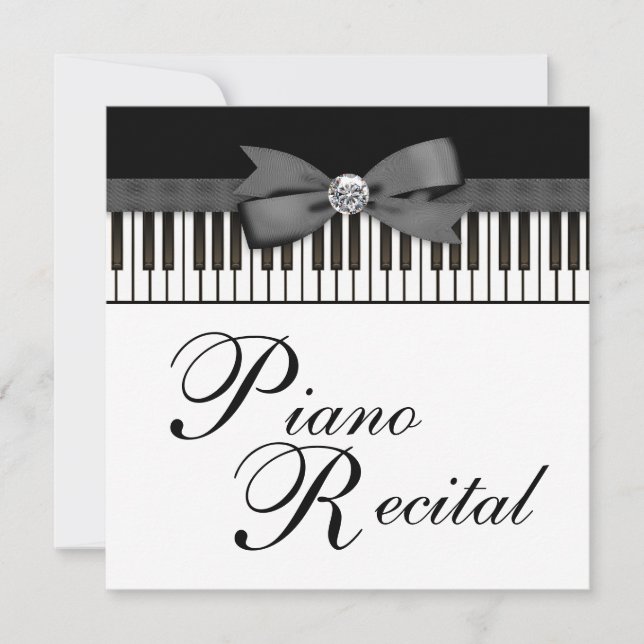 Invitación a Recital de Teclas de Piano en Blanco  (Anverso)