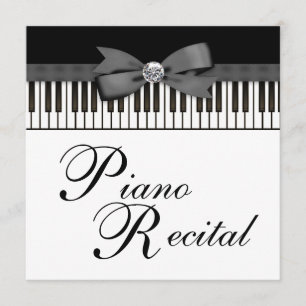 Invitación a Recital de Teclas de Piano en Blanco 