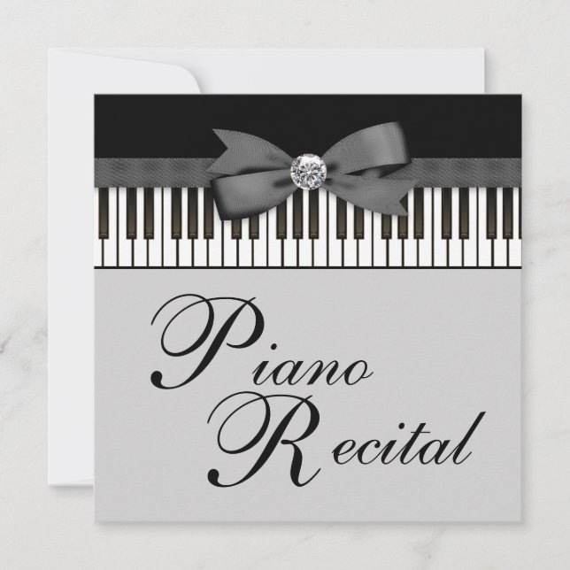 Invitación a Recital de Teclas de Piano en Blanco  (Anverso)