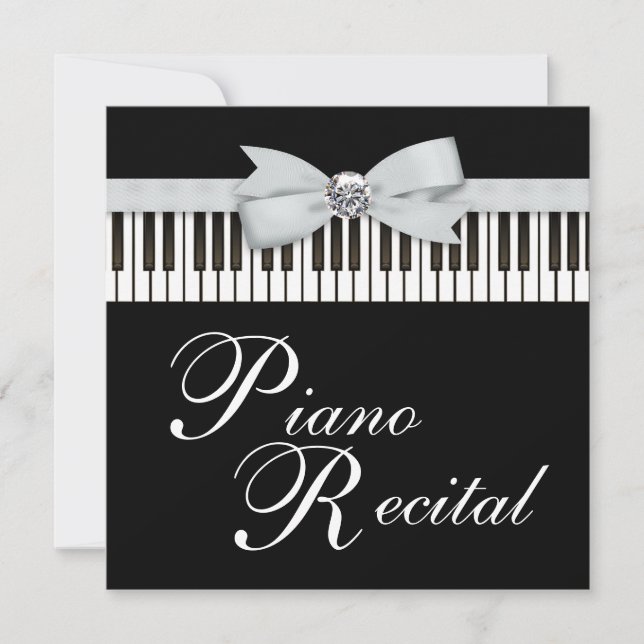 Invitación a Recital de Teclas de Piano en Blanco  (Anverso)