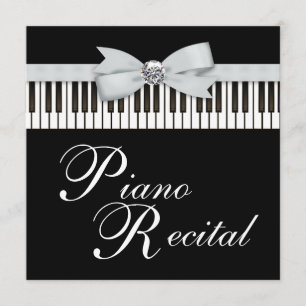 Invitación a Recital de Teclas de Piano en Blanco 