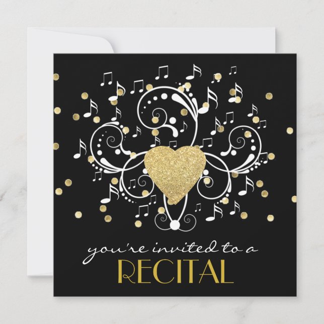 invitación a recitar música femenina elegante (Anverso)