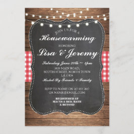 Invitación a Red Gingham Chalk, que calienta casas