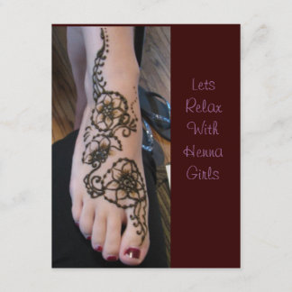 Invitación a relajar el tiempo de henna