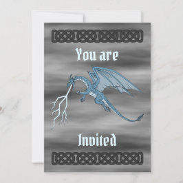 Invitación a relámpago de dragón azul
