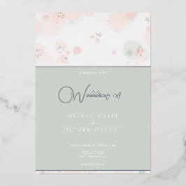 Invitación a Relieve metalizado Boda de Rosas de t