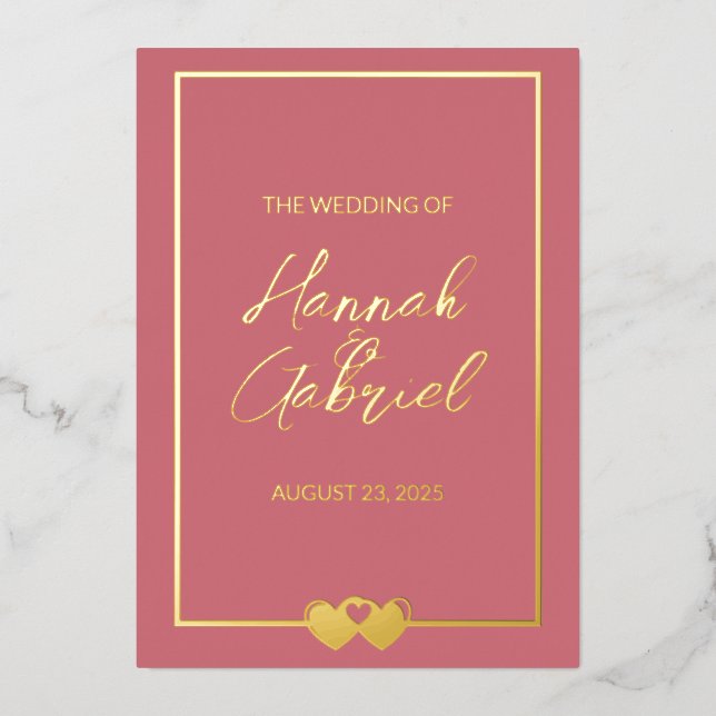 Invitación a Relieve metalizado de Boda de Relieve (Anverso)