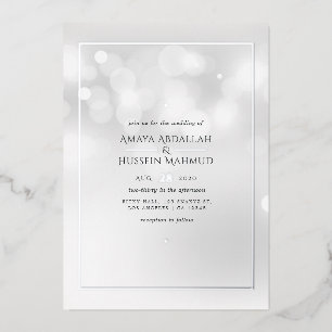 Invitación a Relieve metalizado de Boda de Silver 