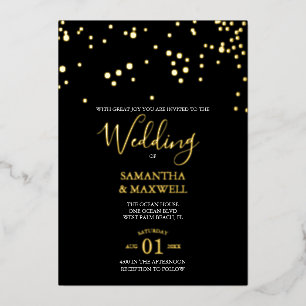 Invitación a Relieve metalizado de Boda de tipogra