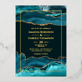 Invitación a Relieve metalizado de Boda de turques