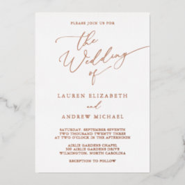 Invitación a Relieve metalizado de Boda Minimalist