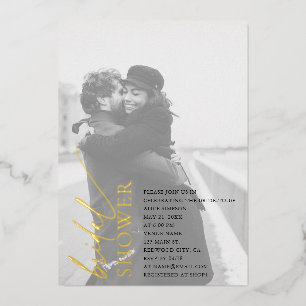 Invitación a Relieve metalizado de ducha de novia 