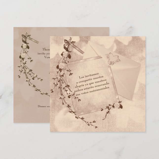 Invitación a renovación de vocales del Boda de tex (Anverso / Reverso)