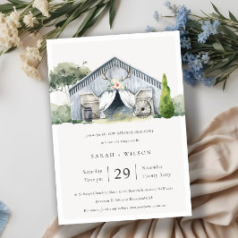 Invitación a renovación de vómito de tema rústico 