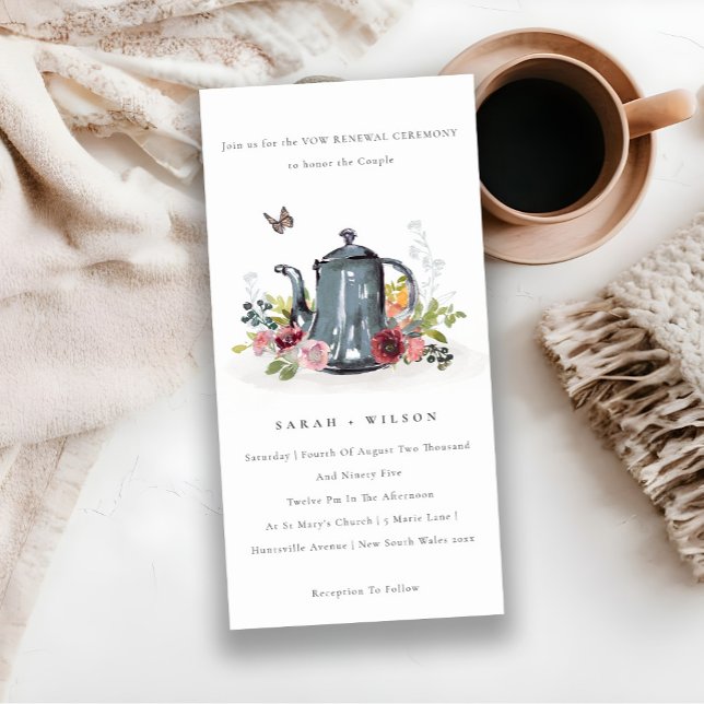 Invitación a renovación de vow de tetera floral Ro (Subido por el creador)