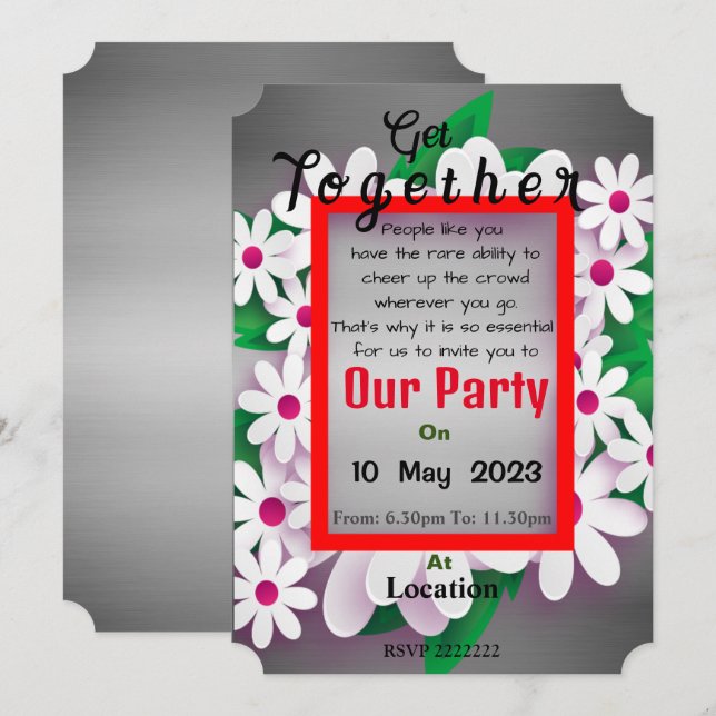 Invitación a Reunión de Amigos (Anverso / Reverso)