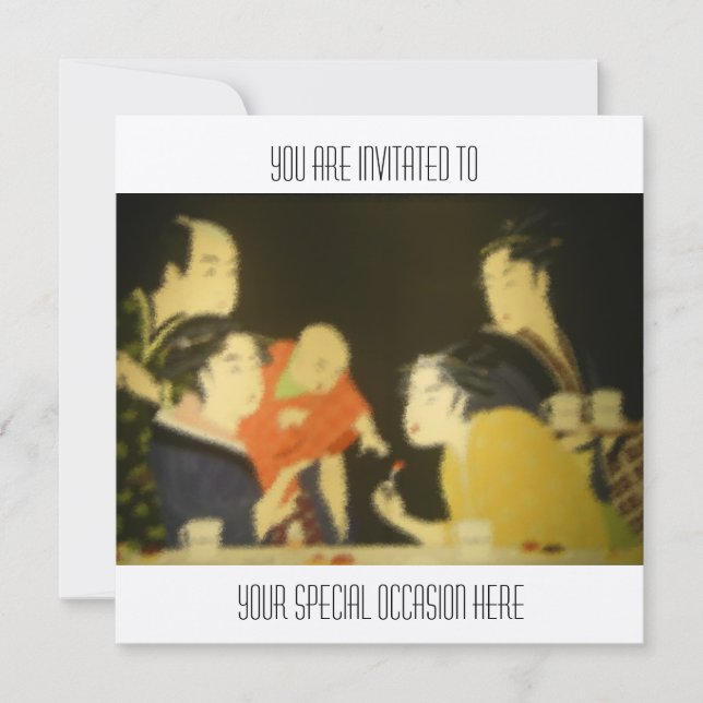 Invitación a reunión de familia japonesa vintage/ (Anverso)