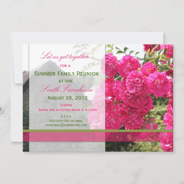 Invitación a reunión de flores y granjas (Anverso)