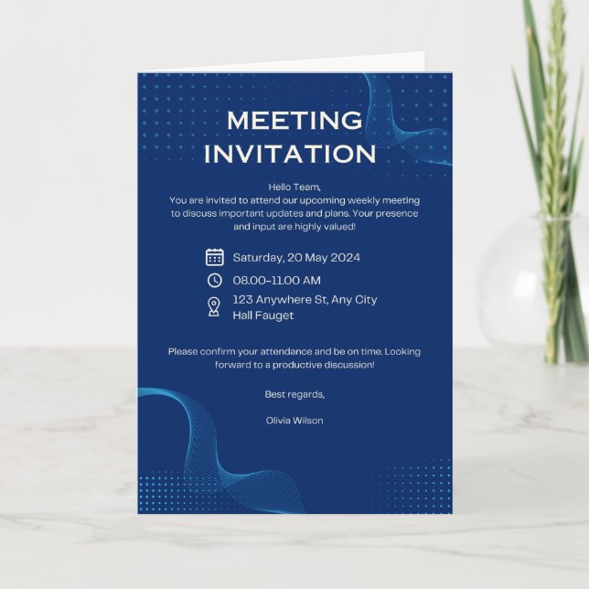 Invitación a reunión de negocios moderna ⭐ (Anverso)