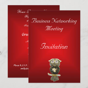 Invitación a reunión de negocios roja cambiar logo
