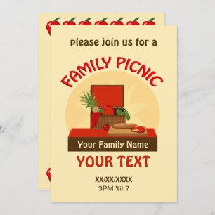 Invitación a reunión de picnic de la familia de ce