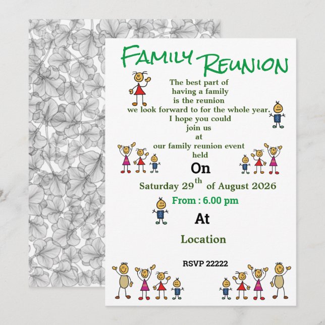 Invitación a Reunión Familiar (Anverso / Reverso)
