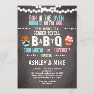 Invitación a revelación de género BabyQ Ducha de p