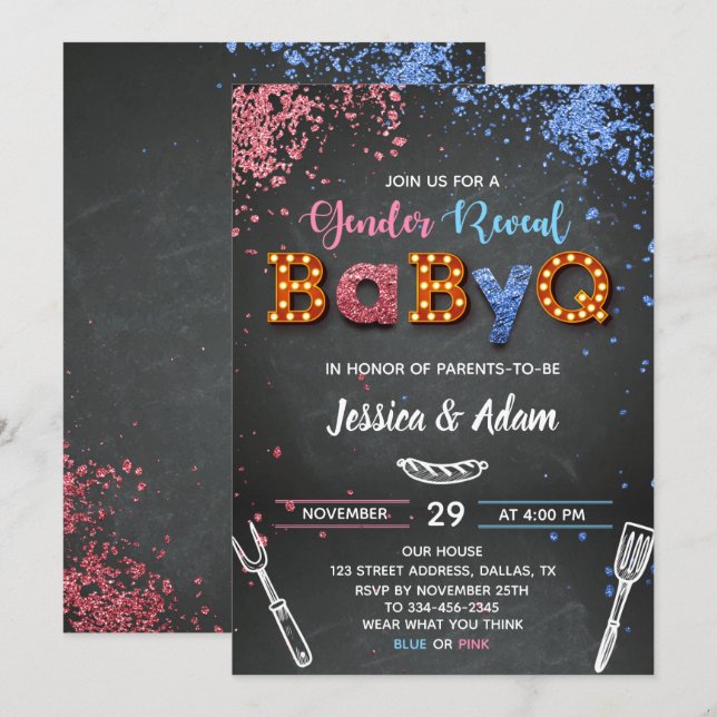 Invitación a revelación de género de BabyQ (Anverso / Reverso)