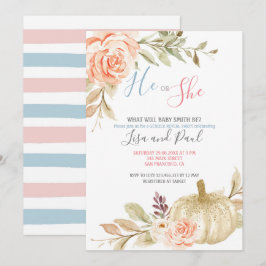 Invitación a revelar color de agua blanco otoño