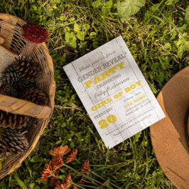 Invitación a revelar el género amarillo blanco