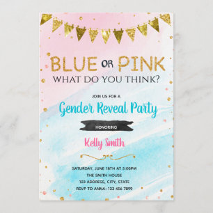 Invitación a revelar el género azul o rosa