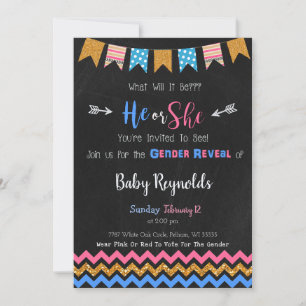 Invitación a revelar el género de Chalkboard