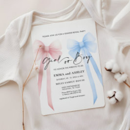 Invitación a revelar el género de chica o niño que