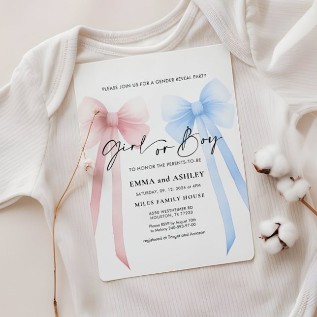 Invitación a revelar el género de chica o niño que (Subido por el creador)