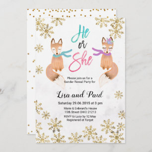 Invitación a revelar el género de Fox Winter Gold