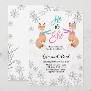 Invitación a revelar el género de Fox Winter Silve