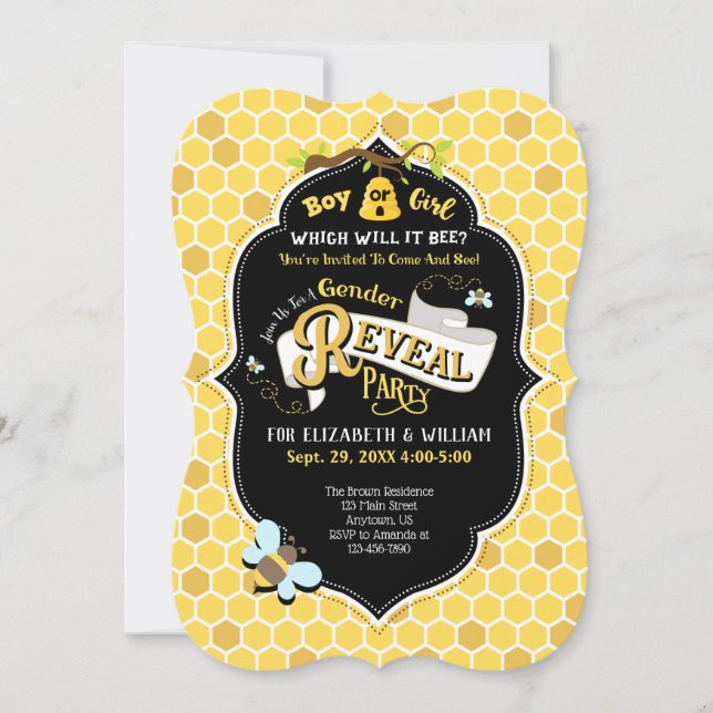 Invitación a revelar el género de la miel (Anverso)