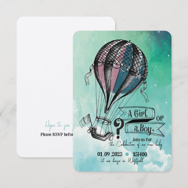 Invitación a revelar el género de los globos de ai (Anverso / Reverso)