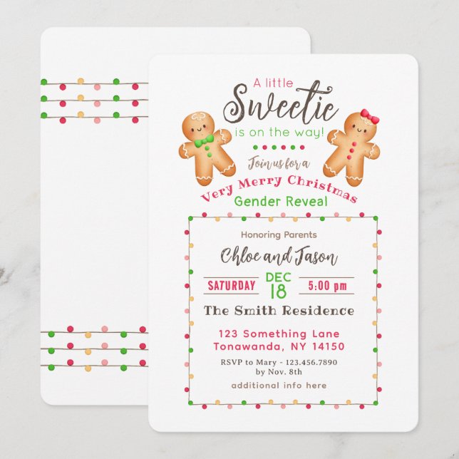 Invitación a revelar el género de los navidades (Anverso / Reverso)
