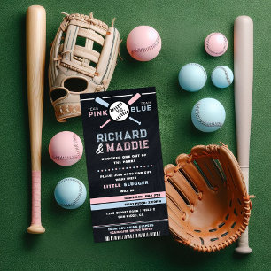 Invitación a revelar el género del béisbol, azul o