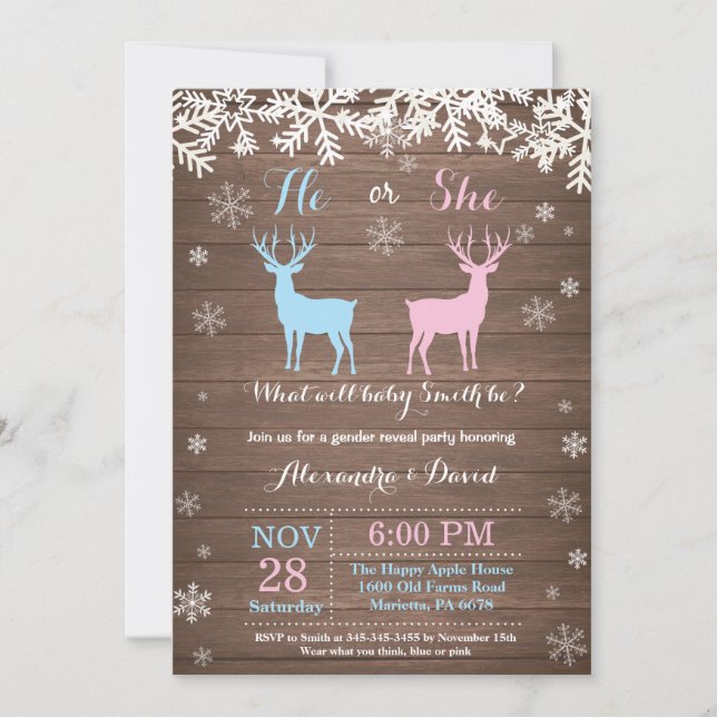 Invitación a revelar el género del venado de invie (Anverso)