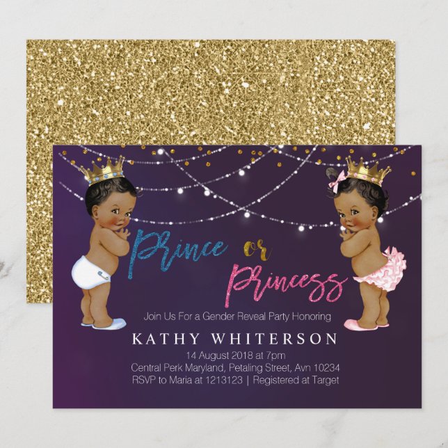 Invitación a revelar el género Purple Gold (Anverso / Reverso)