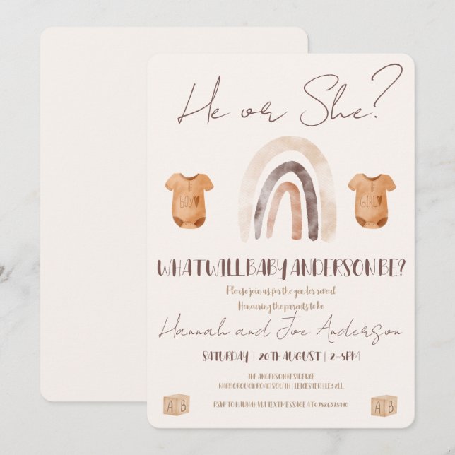 Invitación a revelar género (Anverso / Reverso)