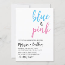Invitación a revelar género azul o rosa