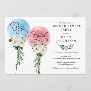 Invitación a revelar género Baby Shower rosa o azu