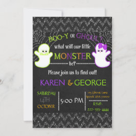 Invitación a revelar género Boo-y o Ghoul Hallowee