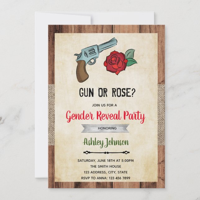 Invitación a revelar género de armas o rosas (Anverso)