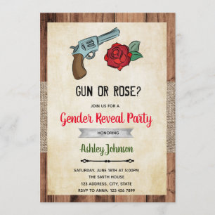 Invitación a revelar género de armas o rosas